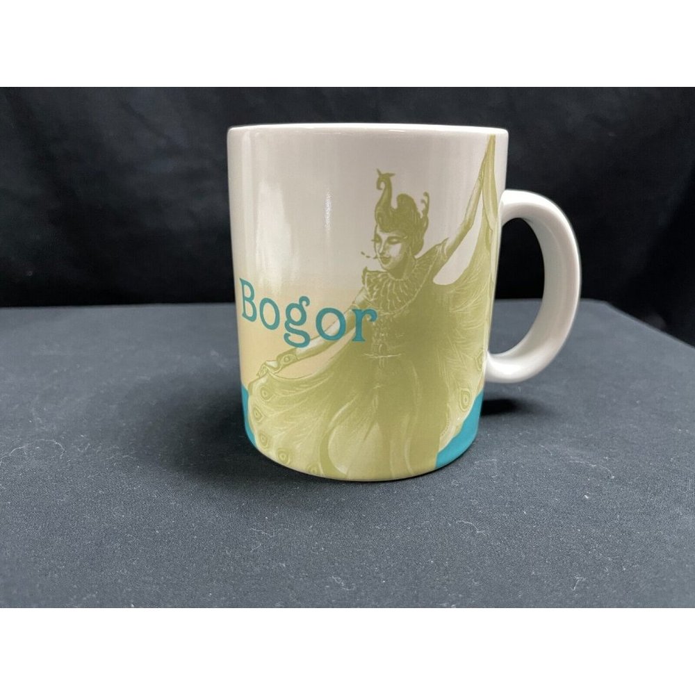 Starbucks Bogor Indonesia Mug Collector Series 2011 White Aqua Coffee Tea